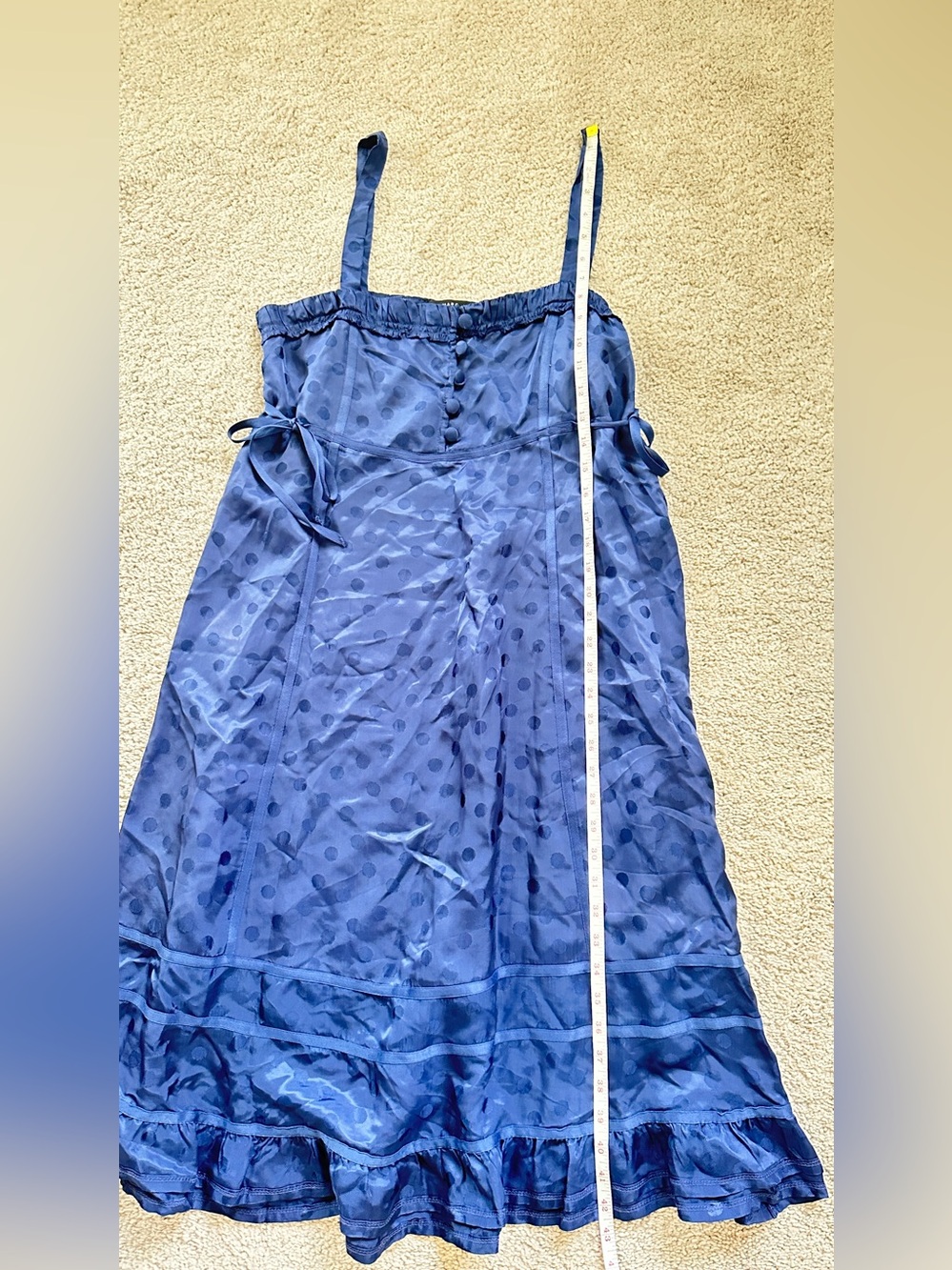 Marc Jacobs Navy Blue Dress Size 10 Polka Dots - Picture 3 of 7